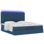 VidaXL Cadre de lit ottoman avec matelas bleu 180x200 cm tissu