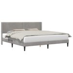 vidaXL Cadre de lit avec tête de lit Gris clair 180 x 200 cm Velours
