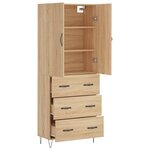vidaXL Buffet haut Chêne sonoma 69 5x34x180 cm Bois d'ingénierie