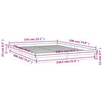 vidaXL Cadre de lit à LED cire marron 135x190 cm bois de pin massif