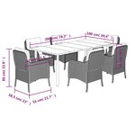 vidaXL Ensemble à manger de jardin et coussins 7 Pièces beige poly rotin