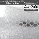 Lot de 20  Rouleaux de film bulle d'air largeur 40 cm x longueur 5 mètres - gamme Air'Roll STRANDARD