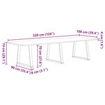 vidaXL Table à manger avec bord naturel 320x100x74cm bois massif chêne