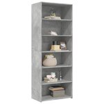 vidaXL Buffet haut gris béton 70x41x185 cm bois d'ingénierie