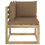 Vidaxl canapés d'angle de jardin 2pièces et coussins pin imprégné de vert