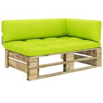 vidaXL Canapé d'angle palette de jardin vert bois de pin imprégné