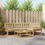 vidaXL Ensemble de canapés d'extérieur 5 pc Blanc et Beige Polyester