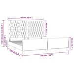 vidaXL Cadre de lit avec tête de lit Bleu 180 x 200 cm Tissu