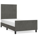 vidaXL Cadre de lit avec tête de lit Gris foncé 90x190 cm Velours