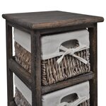 vidaXL Étagère de rangement Bois Marron 3 paniers en tissage