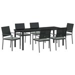 vidaXL Ensemble de salle à manger pour jardin 7 Pièces Noir et Gris Clair