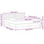 Lit à ressorts vidaXL avec matelas vert foncé 160x200 cm en velours