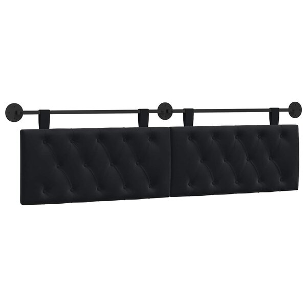 vidaXL Tête de lit suspendue Avec lumière LED Noir Velours