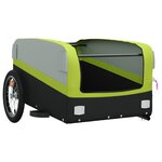 vidaXL Remorque de vélo noir et vert 45 kg fer