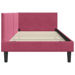 vidaXL Cadre de lit d'angle Rouge bordeaux 90 x 190 cm
