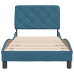 vidaXL Cadre de lit sans matelas bleu 90x190 cm velours