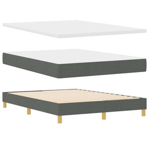 vidaXL Lit à ressorts avec matelas Gris foncé 140 x 200 cm tissu