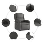 vidaXL Fauteuil inclinable électrique gris cuir véritable