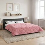 vidaXL Duvet complet toute l'année Matelassé Rose 240 x 260 cm