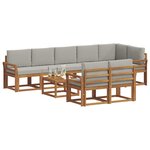 vidaXL Ensemble de canapés d'extérieur 9 Pièces Gris Naturel et Clair