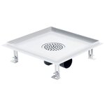 vidaXL Drain de douche avec couvercle 2 en 1 28x28 cm Acier inoxydable