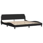 vidaXL Cadre de lit sans matelas Hanko noir 200x200 cm tissu