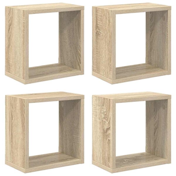 vidaXL Étagères cube murales 4 Pièces Chêne sonoma 26x15x26 cm