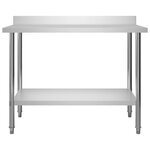 vidaXL Table de travail de cuisine avec étagère 120x60x120 cm Inox