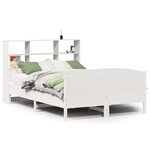 vidaXL Lit bibliothèque sans matelas blanc 140x190 cm bois pin massif