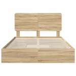 vidaXL Lit de Rangement Chêne Sonoma 140 x 190 cm Bois d'ingénierie