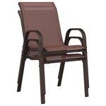 vidaXL Chaises empilables de jardin lot de 2 Marron Tissu textilène