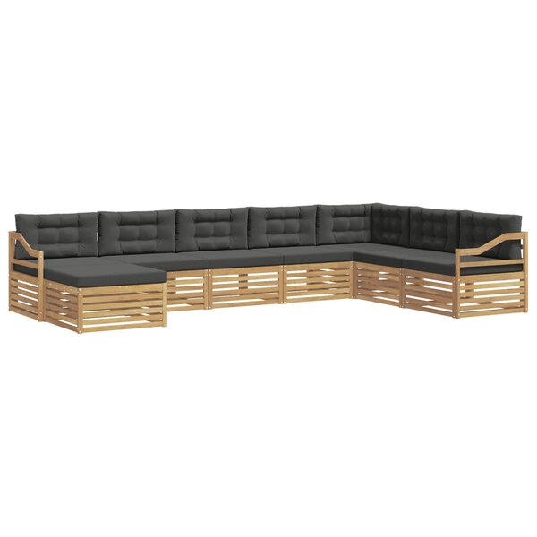 vidaXL Ensemble de canapés d'extérieur 8 pc Blanc et anthracite