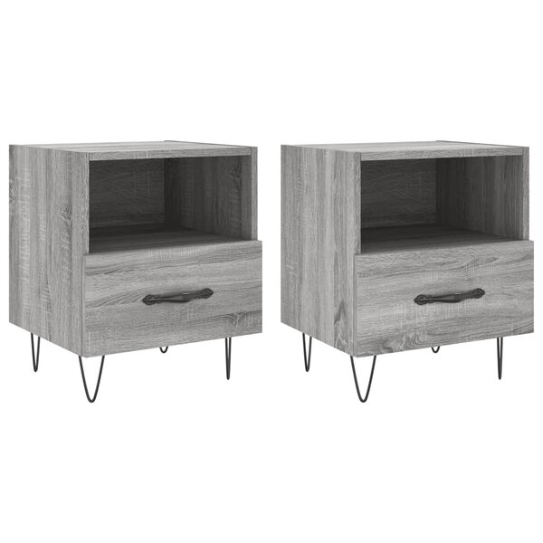 vidaXL Tables de chevet 2 Pièces sonoma gris 40x35x47 5 cm