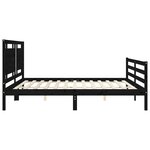 vidaXL Cadre de lit sans matelas noir 200x200 cm bois massif