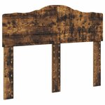 vidaXL Lit de Rangement Chêne fumé 135 x 190 cm Bois d'ingénierie