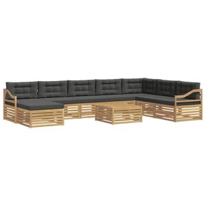 vidaXL Ensemble de canapés d'extérieur 9 pc Blanc et anthracite