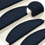 vidaXL Tapis d'escalier autocollants 15 Pièces Bleu 65x21x4 cm Aiguilleté