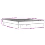 vidaXL Cadre de lit chêne sonoma 150x200 cm bois d'ingénierie et métal