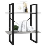 vidaXL Bibliothèque à 2 niveaux Gris béton 60x30x70 cm bois ingénierie