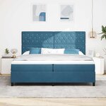 vidaXL Lit à ressorts avec matelas Bleu foncé 200 x 200 cm Velours