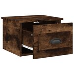 vidaXL Table de chevet murale chêne fumé 41 5x36x28 cm