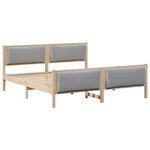vidaXL Cadre de lit avec tête de lit Gris clair 200 x 200 cm tissu