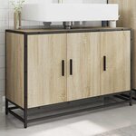 vidaXL Meuble de salle de bain avec lavabo Chêne Sonoma 90 x 33 x 60 cm Bois d'ingénierie