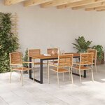 vidaXL Ensemble de salle à manger pour jardin 7 Pièces Beige