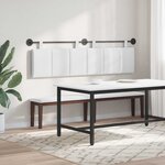 vidaXL Tête de lit suspendue Blanc Tissu