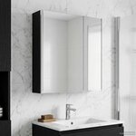 vidaXL Armoire Miroir de Salle de Bain Chêne noir 63 5 x 15 5 x 70 cm
