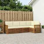 vidaXL Ensemble de canapé d'angle avec coussin 4 Pièces Naturel et Crème
