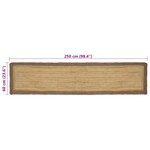 vidaXL Tapis de surface Gris 60 x 250 cm Jute