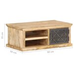 vidaXL Table basse avec porte 90x50x35 cm Bois de manguier solide