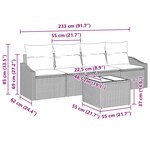 vidaXL Ensemble de 5 Canapés de Jardin avec Coussins Beige en Poly Rattan